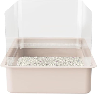 9Pcs Cat Litter Box Pee Shields - Open Top Litter Box Splash Guard Privacy Screen Transparent Easy Clean 14.5 * 11.5in-Box Not Included (9)