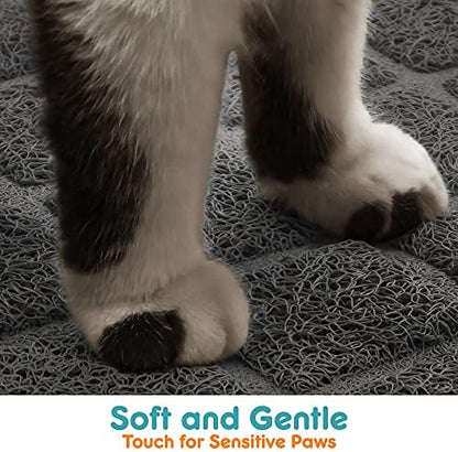 Conlun PVC Cat Litter Mat 24x15 Inch Grey, Non-slip, Less Waste Cat Litter Box Mat, Soft on Kitty’s Paws, Urine Waterproof - Image 4