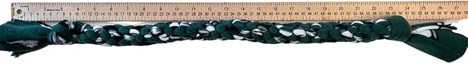 Dog Puppy Tug Pull Toy Rope Play Durable Interactive Entertaining Heavy Duty Fleece Square Braid by Knots SO Fast (Green)