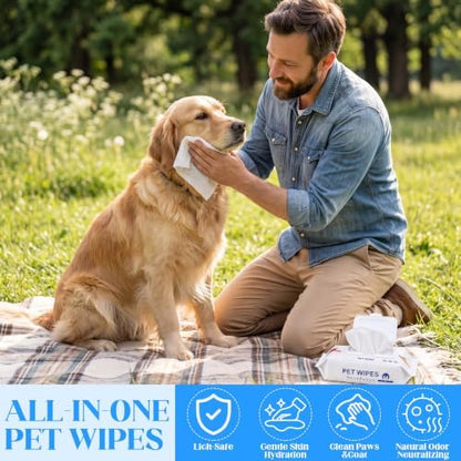 Irenare 13 Pack / 1040 Count Pet Wipes for Paws Butt, 5 x 7 in for Travel - Image 4