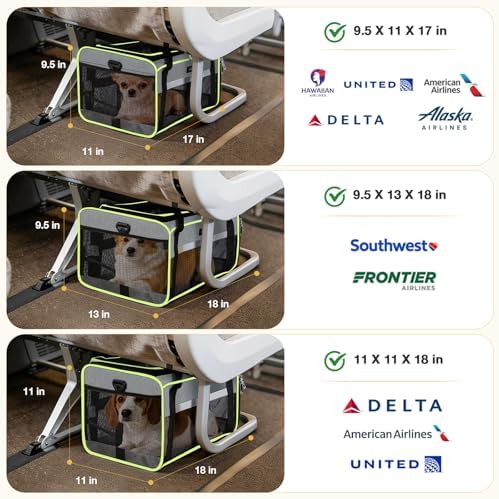 Lekereise Top-Expandable Pet Carrier 18x13x9.5 Inch Southwest Frontier Airline Approved Soft Sided Underseat to 15lbs Travel Carriers for Small Cats Dogs with Locking Safety Zippers Anti-Scratch Mesh - Image 2