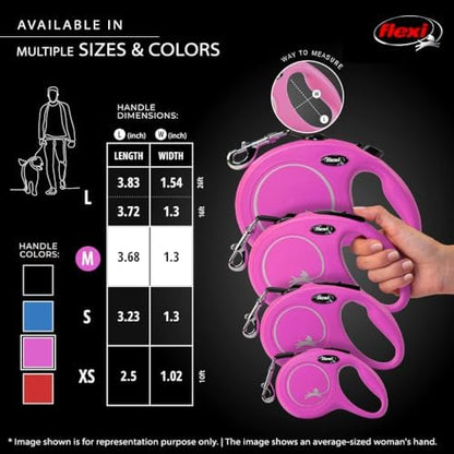 FLEXI® Classic Tape Retractable Dog Leash, Medium, 16 ft - Pink - Image 6