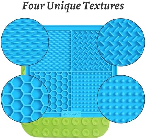 MateeyLife 2PCS Large Lick Mat for Dogs and Cats, Licking Mats for Dog Anxiety Relief, Cat Peanut Butter Lick Pad for Boredom Reducer, Dog Treat Mat Perfect for Bathing Grooming Blue&Green - Image 3