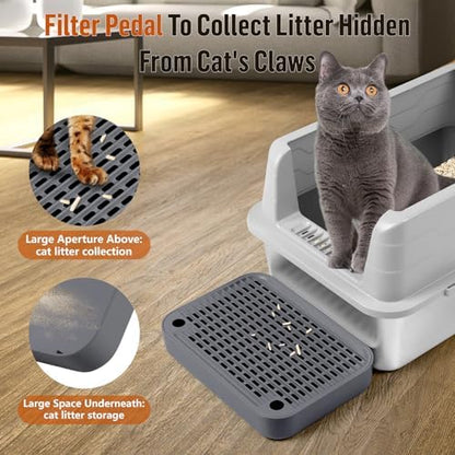 Cat Litter Box Step with Filter Function, Non-Slip Cat Step, Dark Grey - Image 3