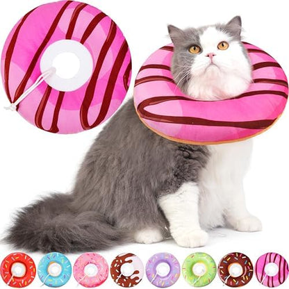 Hpetppy Cat Cone Collar Soft, Cat Recovery Collar for Wound Healing Cute Donut Adjustable Kitten Cones to Stop Licking Comfortable Lightweight Neck Elizabethan Collars for Kittens After Surgery by Hpetppy