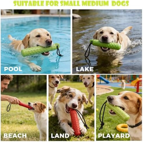 BINGPET Dog Float Bumper Toy 2 Pack,10.8" Lightweight Bumper for Water Fetch Outdoor,Floating Dog Water Toys for Medium Large Dogs,Fetch Rope Pet Toy Dock Diving Retrieving Dummy for Pool/Beach/Lake - Image 5