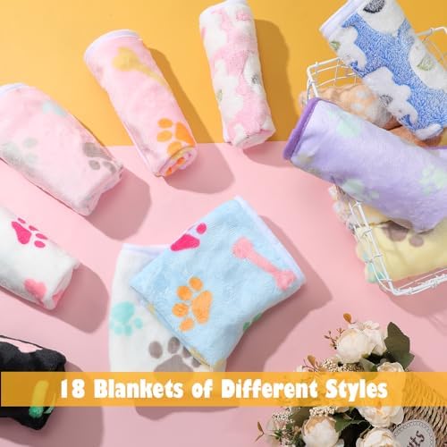 Chumia 18 Pcs Fleece Puppy Blanket for Dog Cat, 30 X 20 Inch, Cute - Image 6
