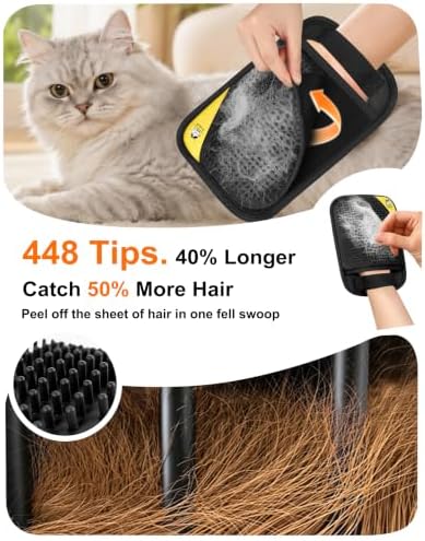 Pet Hair Removal Glove for Cats & Dogs, 3-in-1 Double-Sided Five-Finger Electrostatic Pet Hair Glove, Deshedding Brush & Massage Mitt, Magic Brush Pet Hair Remover Tool for Laundry, Couch, Carpet - Image 5