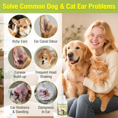 Dog Ear Cleaner Drops for Dogs, 2 Pack 2.03oz, Gentle Ear Cleaning Solution - Image 3