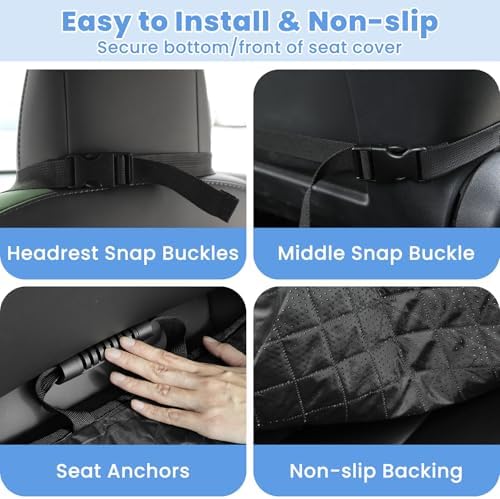 ELONGRIVER Dog Car Seat Covers, Waterproof Front Seat Cover - Image 4