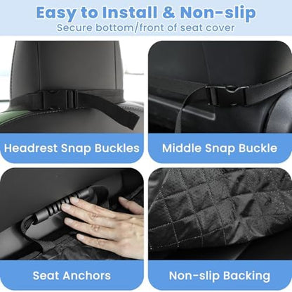 ELONGRIVER Dog Car Seat Covers, Waterproof Front Seat Cover - Image 4