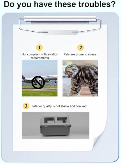 Pet Carrier Airline-Friendly Dog Travel Cage Portable Hard-Sided Pet Carrier for Small and Large Pets Air Box for Home Wall Decor and Office Display