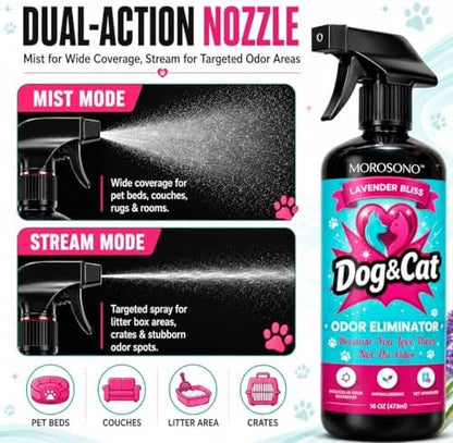 Pet Odor Eliminator Spray, Enzymatic Cleaner for Dog & Cat Urine, Carpet, Furniture & Litter Box, Lavender, 16 oz - Image 7