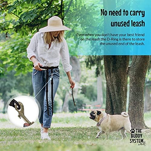 The Buddy System - Hands Free Dog Leash - Small Dog, Large Belt, Black - Image 2