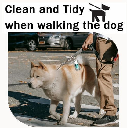 Dog Poop Bag Dispenser for Leash with Snap Clip, Skin-friendly Texture Waste Bag Holder for Dog Walks and Cats, Pets Litter Bag Container, Indoor & Outdoor Use (Metal Color, 1) - Image 3