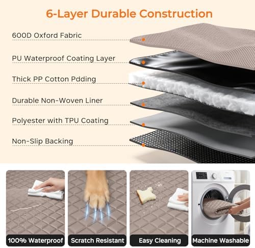URPOWER Dog Car Seat Cover for Back Seat, Waterproof Car Seat Protector - Image 6