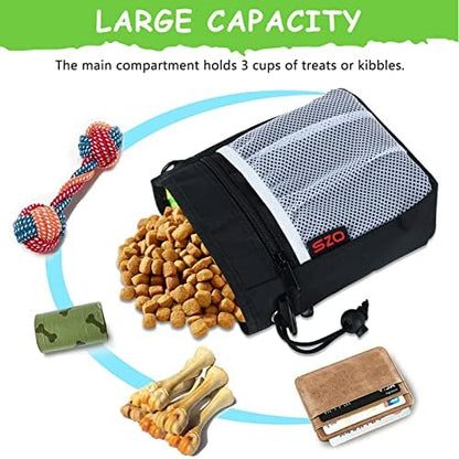 SZO Dog Training Treat Pouch with Training Clicker, Black - Image 2