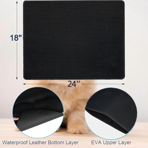 Cat Litter Mat Litter Box Mat 24 X 18 Inches Black - Image 5