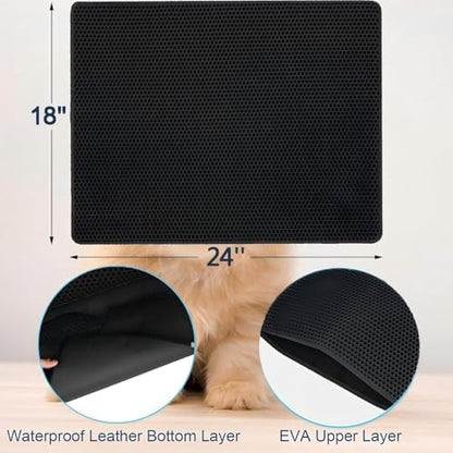 Cat Litter Mat Litter Box Mat 24 X 18 Inches Black - Image 5
