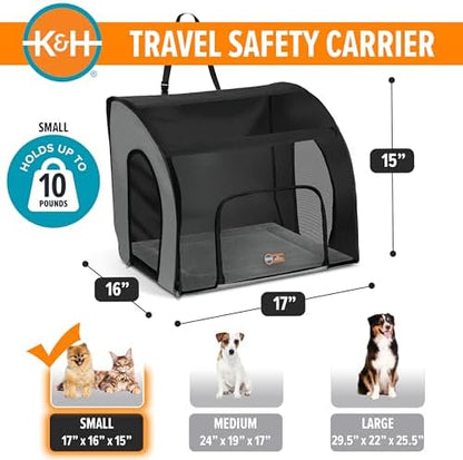 K&H Dog Car Seat, Travel Safety Carrier for Pets, Small, Gray/Black - Image 2