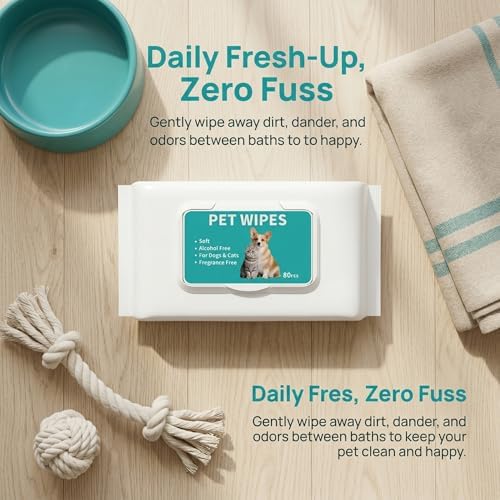 Dog Wipes for Paws and Butt, Hypoallergenic Pet Wipes for Dogs & Cats, Plant Based Grooming Wipes with Aloe Vera, Large Thick Puppy Wipes for Cleaning, Deodorizing Dog Cleaning Wipes - Image 2