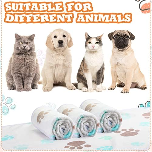 Tatuo 4 Pack Fleece Dog Blanket for Pet,Milky White,24 x 16 Inch,Paw - Image 6