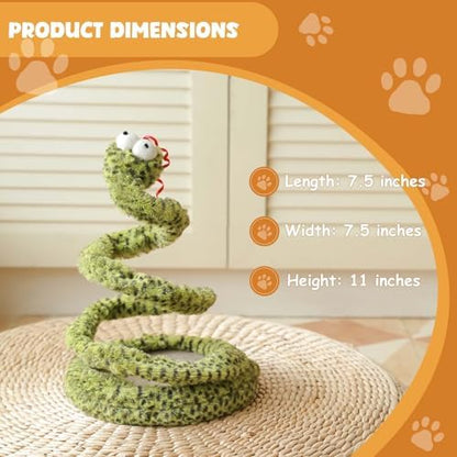 Cat Toy Indoor Cat: Cat Springs Snake Toy with Catnip - Interactive Toy with Rattling Stones & Rustling Sounds, Quirky Shapes for All Breeds to Play Alone (Yellow) - Image 4
