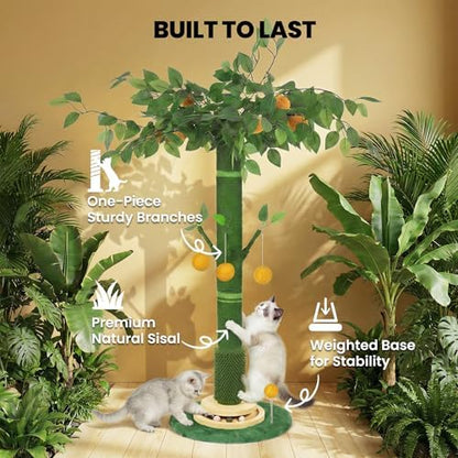 46" Extra Tall Cat Scratching Post for Large Cats, Sisal Rope - Image 6