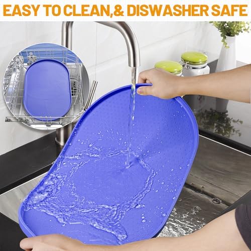 Hubulk 100% Waterproof Silicone Pet Feeding Mat with Raised Edge for Food and Water, Dog Bowl Mats, Cat Bowls Placemat with High Lip Protects Floor for Cats and Dogs (Purple, 24" L x 16" W) - Image 7