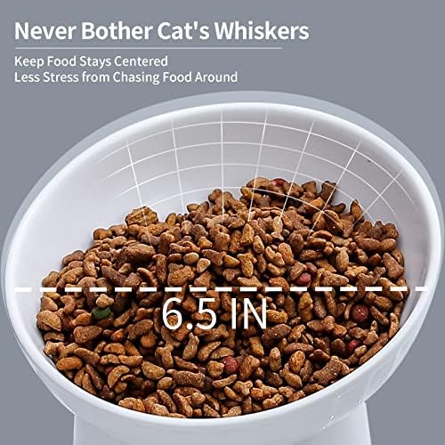 6.5 Inch Extra Wide Ceramic Raised Cat Bowls, Tilted Elevated Cat Bowl - Image 4
