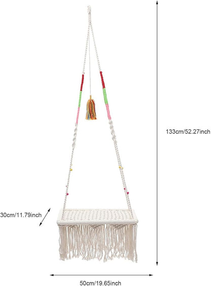 Hanging Cat House Macrame Cat Hammock Bohemian Style Wear-Resistant Indoor Pet Bed for Kittens