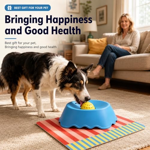 Slow Feeder Dog Bowl for Liquid Treat with Built-in Ball,Soft Silicone Lick and Roll Bowl for Dogs with Non-Slip Mat for Liquid Treats Bone Broth Yogurt,Anti-Slip Interactive Lick Toy, Anxiety Relief - Image 6