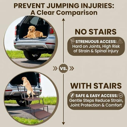 Dog Stairs for Car, 5 Steps, Extra Wide, 110lbs Weight Capacity - Image 3
