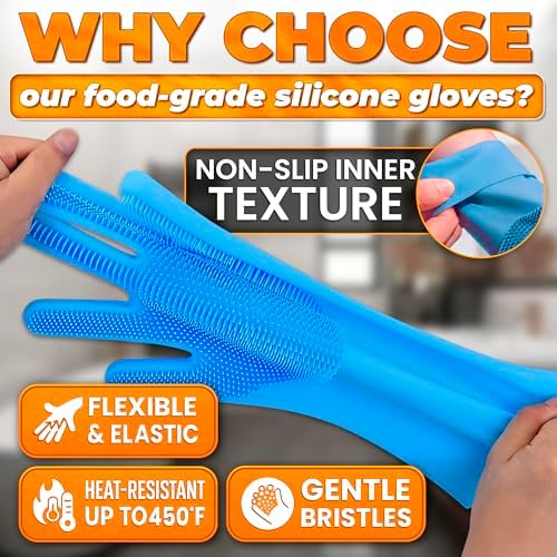 2-in-1 Cat and Dog Washing Gloves with 3000 Soft Bristles (Blue) - Image 3