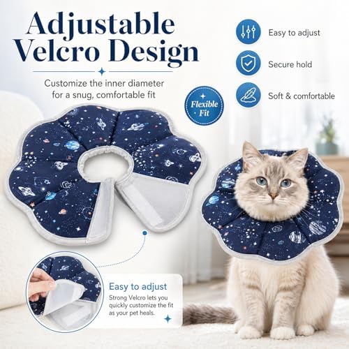 Mechpia Cat Cone Collar Soft, Cat Recovery Collar to Stop Licking, Protective Cat Neck Cone After Surgery for Small Medium Cats Kittens Puppies - Image 2