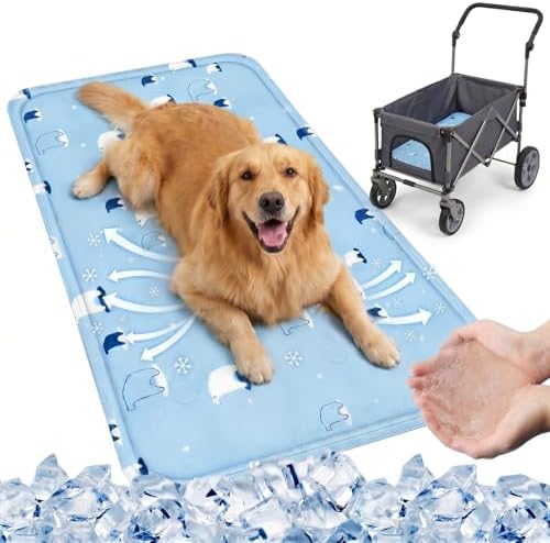 Nuanchu Pet Cooling Mat, Sky Blue Bear, 23.62 x 35.43 Inches, 1 Pcs by Nuanchu