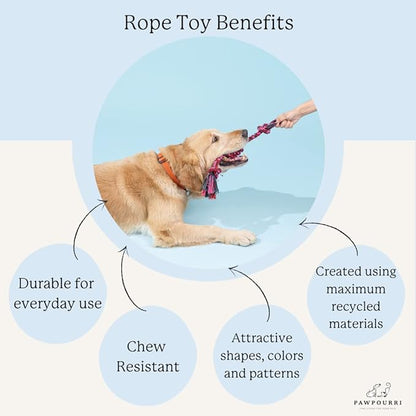 Natural Suede Leather and Rope Chew Toy with Bone Design for Medium and Large Dogs | Durable Interactive Play Toy | Great for Fetch, Tug and Daily Chewing Fun