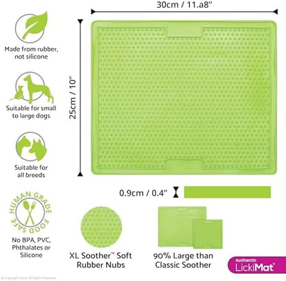 LickiMat X Large Breed Soother Dog Lick Mat, Dog Calmer, Slow Feeder, Anxiety Reliever Alternative to Puzzle Toys, Slow Feeding Bowls. Use Peanut Butter, Wet, Raw, Mixed Food, Healthy Treats - Green - Image 2