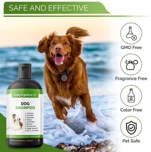 Hypoallergenic Dog Shampoo, Cleans and Soothes Dry Flakey Skin 16oz - Image 4
