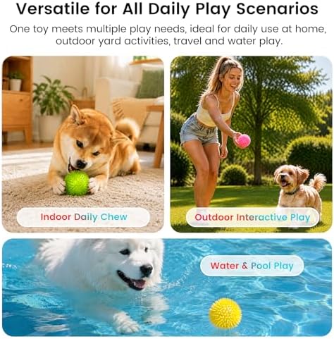 Squeaky Dog Toys Balls, 6 Pack 2.5" Spiky Dog Balls, Durable Puppy Chew Toys for Teething, Interactive Fetch Dog Toy Balls for Small Dogs - Image 6