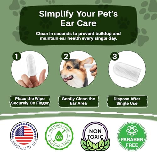 Dog & Cat Ear Cleaner Wipes - Gentle Finger Wipes for Wax, Dirt & Odor - Image 5