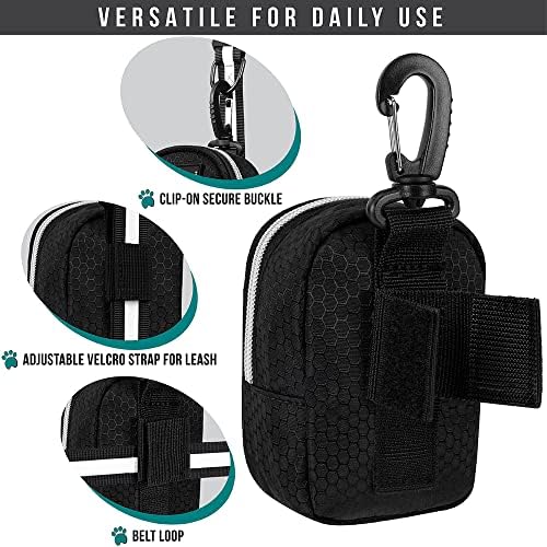 PetAmi Dog Poop Bag Holder for Leash, Waste Bag Dispenser Pet Pouch, Black - Image 4