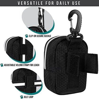 PetAmi Dog Poop Bag Holder for Leash, Waste Bag Dispenser Pet Pouch, Black - Image 4