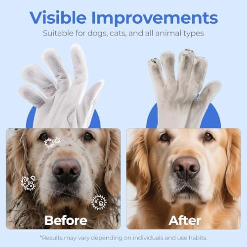 Pet Cleaning Glove Wipes for Dogs & Cats, Hypoallergenic Deodorizing Disposable Bathing Wipes,No-Rinse Grooming Wipes,Perfect for Pet Dry Cleaning,Daily Care and Travel, Coconut Scent, 24 pcs - Image 5