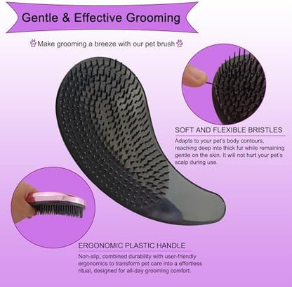 Gentle Grooming Puppy Brush with Gift Box (Electroplating Purple) - Image 3