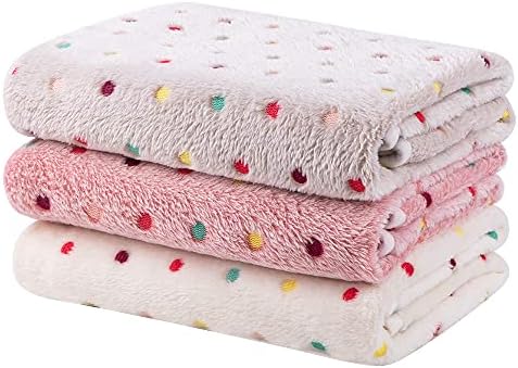 Dono 1 Pack 3 Dog Blankets, Soft Fluffy Fleece Pet Blanket Warm Sleep Mat Paw Print Design Puppy Kitten Throw Blanket Doggy Mat, Blanket for Dogs by Dono