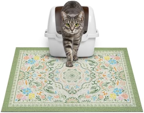 Glittme Cat Litter Mat, 24"x15" Non-Slip Washable Trapping Mat for Cats by Glittme