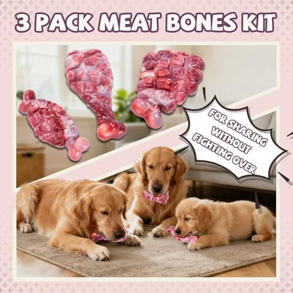 YINEYA Indestructible Dog Toys for Aggressive Chewers 3 Pack, Tough Dog Chew Toys for Aggressive Chewers Medium and Large Breeds, Durable Dog Toy to Keep Them Busy, Beef Flavored - Image 2