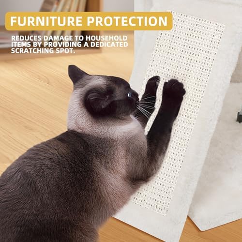 HUITREE 45in Cat Tree Tower with Big Condo for Indoor Kitten,Cat Tower with Scratching Post,Scratching Board and Cat Toys,Multi-Level,Small Space,Transformer Cat Tree, Beige(New) - Image 5
