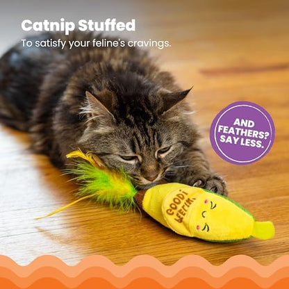 Catstages Kicker Peelin' Good Banana Dental Cat Toy with Catnip, 8" - Image 3